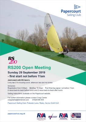 More information on New Event; RS200 Open At Papercourt